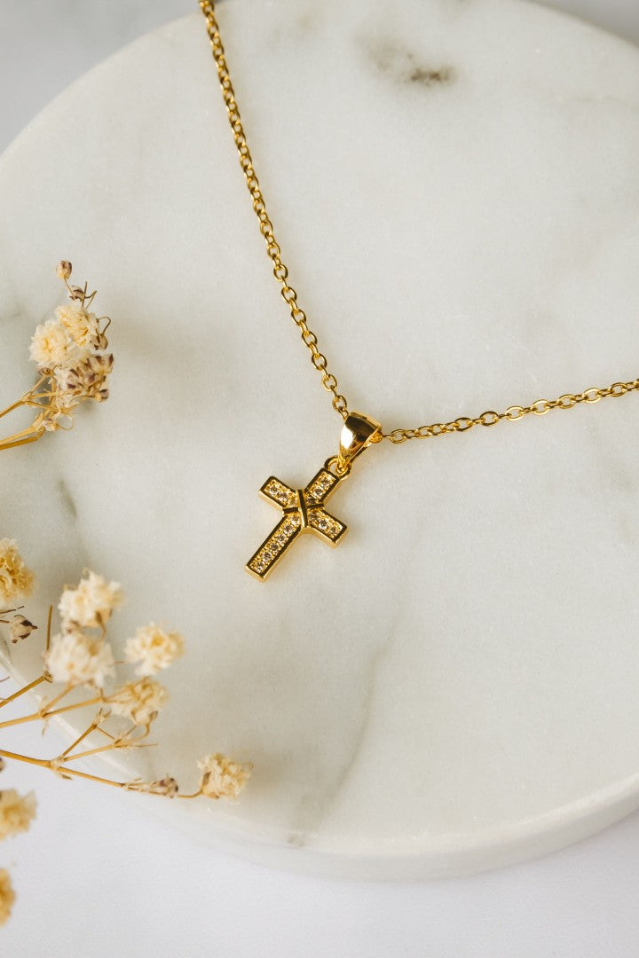 gold cross necklace