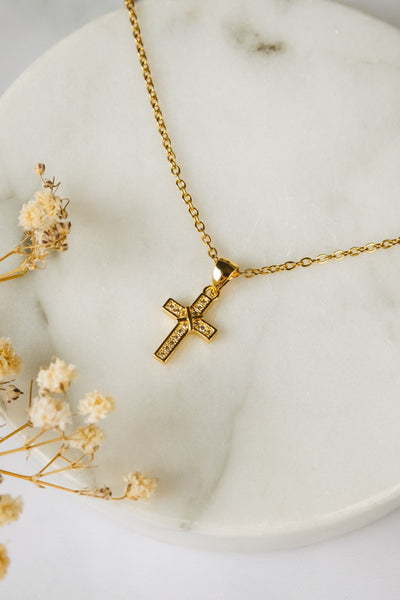 gold cross necklace